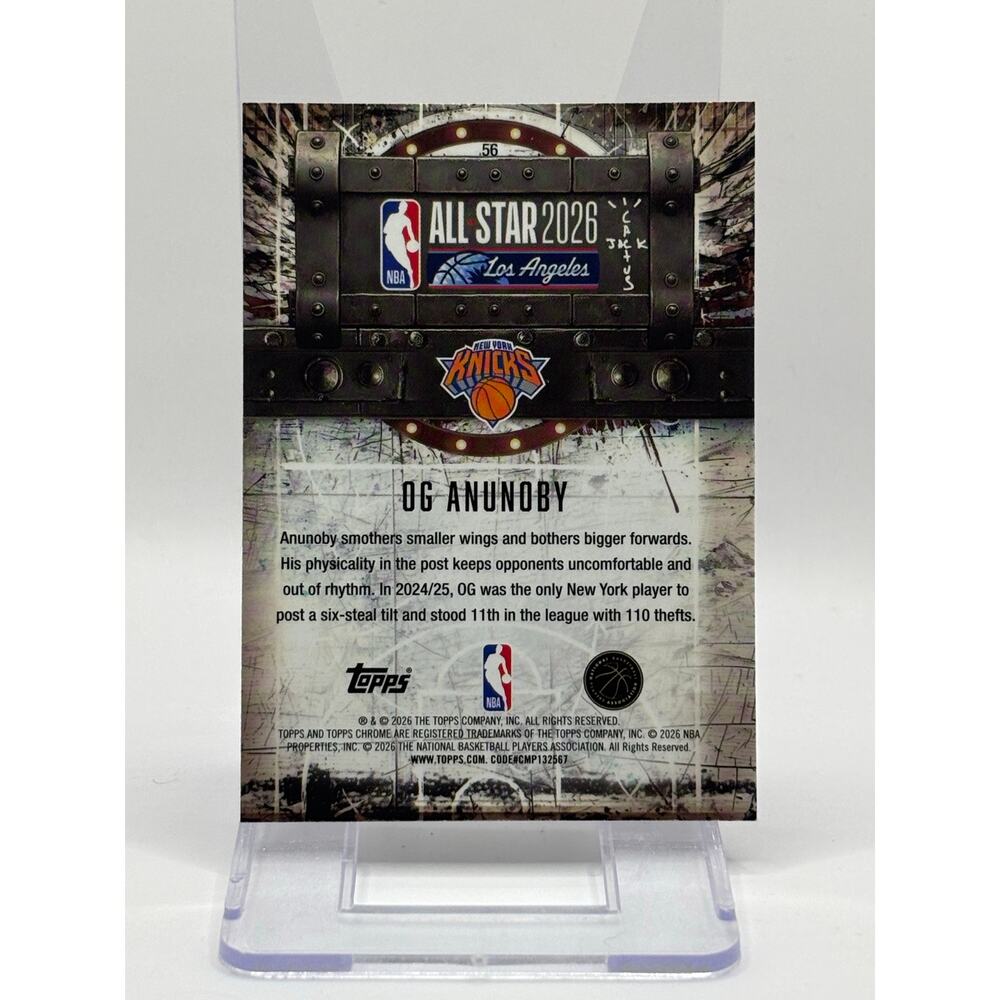 2025-26 Topps Chrome Cactus Jack X OG Anunoby NBA All-Star #56 New York Knicks - Picture 2 of 2